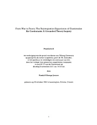 The Reintegration Experience of Guatemalan Ex-Combatants: a Grounded Theory Inquiry
