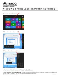 Windows 8 Wireless Network Settings
