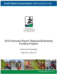 2018 Summary Report: Regional Biodiversity Funding Program
