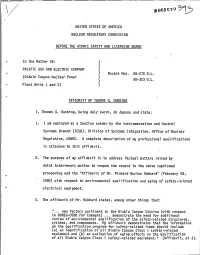 Affidavit Re Environ Qualification & Aging of Safety-Related Electrical