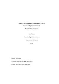 Audience Engagement and Monetisation of Creative Content in Digital Environments