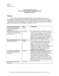 Clemson University, Ph.D., Learning Sciences, Program Proposal, CAAL, 8/7/2014 – Page 1 CAAL 8/7/14 Agenda Item 4C