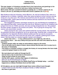 Faithful Saints Colossians 4:2-18 This Last Chapter in Colossians Includes