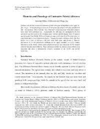 Phonetics and Phonology of Contrastive Palatal Affricates*