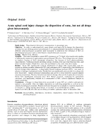 Acute Spinal Cord Injury Changes the Disposition of Some, but Not All Drugs Given Intravenously