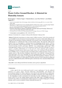 Waste Coffee Ground Biochar: a Material for Humidity Sensors