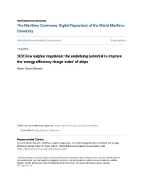2020 Low Sulphur Regulation: the Underlying Potential to Improve the ‘Energy Efficiency Design Index’ of Ships