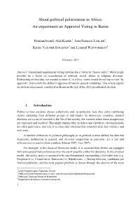 About Political Polarization in Africa: an Experiment on Approval Voting in Benin