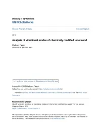 Analysis of Vibrational Modes of Chemically Modified Tone Wood