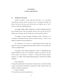 CHAPTER II LITERATURE REVIEW 2.1 Definition of Promotion Saladin