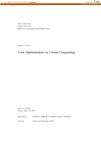 Cost Optimization in Cloud Computing