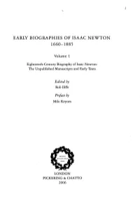 Early Biographies of Isaac Newton 1660-1885