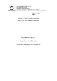 EUROPEAN COMMISSION XV/5012/97-EN WP1 Working Party on the Protection of Individuals with Regard to the Processing of Personal D