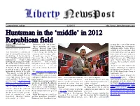Huntsman in the 'Middle' in 2012 Republican Field