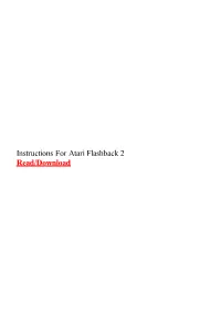 Instructions for Atari Flashback 2