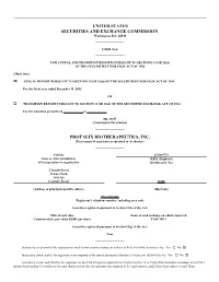 PROTALIX BIOTHERAPEUTICS, INC. (Exact Name of Registrant As Specified in Its Charter)