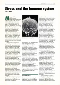 Stress and the Immune System Tracy B