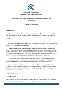 Summary Points Access and Movement Humanitarian Situation