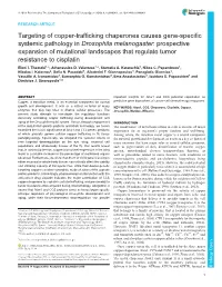 Targeting of Copper-Trafficking Chaperones Causes Gene-Specific