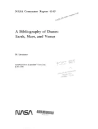 A Bibliography of Dunes: Earth, Mars, and Venus