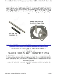 Acura and Honda's with V6 Engines, with EGR Trouble Codes And/Or