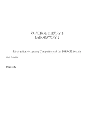Control Theory 1 Laboratory 2
