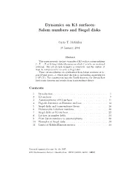 Dynamics on K3 Surfaces: Salem Numbers and Siegel Disks