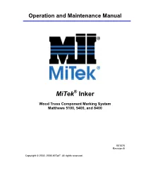 Inker – Operation and Maintenance – 001070 Rev E