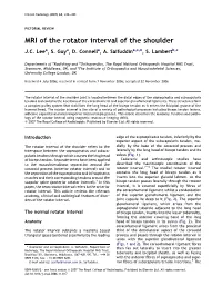 MRI of the Rotator Interval of the Shoulder J.C