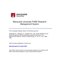 Range Size and Growth Temperature Influence Eucalyptus Species Responses to an Experimental Heatwave