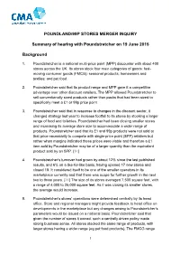 Summary of Hearing with Poundstretcher on 19 June 2015