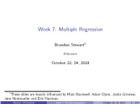 Week 7: Multiple Regression