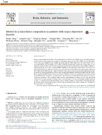 Altered Fecal Microbiota Composition in Patients with Major Depressive Disorder