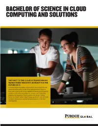 Bachelor of Science in Cloud Computing and Solutions