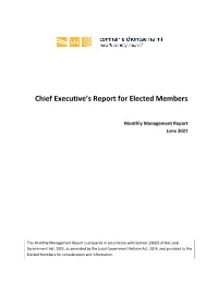 Chief Executive's Report for Elected Members