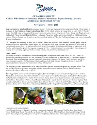 Cuba Bird Survey with Paul Baicich