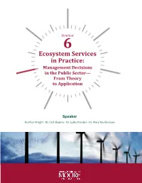 Ecosystem Services in Practice: Management Decisions in the Public Sector— from Theory to Application