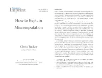 How to Explain Miscomputation