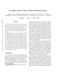 Neural Rate Control for Video Encoding Using Imitation Learning