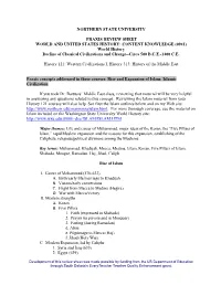 PRAXIS REVIEW SHEET WORLD and UNITED STATES HISTORY: CONTENT KNOWLEDGE (0941) World History Decline of Classical Civilizations and Change--Circa 500 B.C.E.-1400 C.E