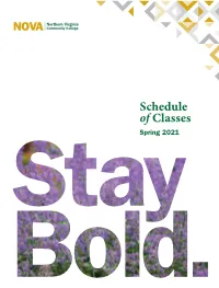 Schedule of Classes Spring 2021 Welcome To