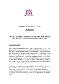 Sir R Wilson Lecture Single Space