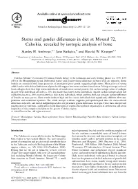 Status and Gender Differences in Diet at Mound 72, Cahokia, Revealed By