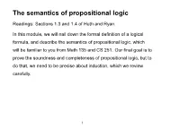 The Semantics of Propositional Logic
