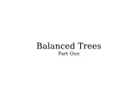 Balanced Trees Part One