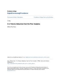 C.S. Peirce's Abduction from the Prior Analytics