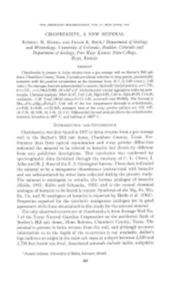 CHAMBERSITE, a NEW MINERAL Russrr-R- M. Honbe Ewp Fnenr R