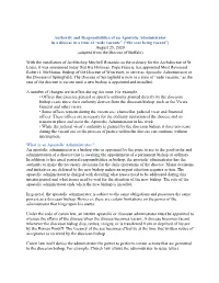 Download /Print Backgrounder – Apostolic Administrator Click Here