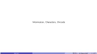 Information, Characters, Unicode