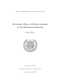 Microscopic Theory of Exciton Dynamics in Two-Dimensional Materials